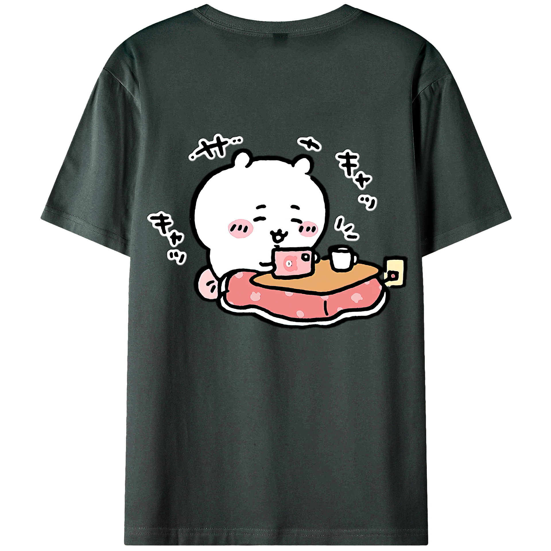 （画像用） ちいかわ ちいかわ Chii-kawa chiikawa 綿100％ メンズ半袖Tシャツ（バックプリント） 通気性